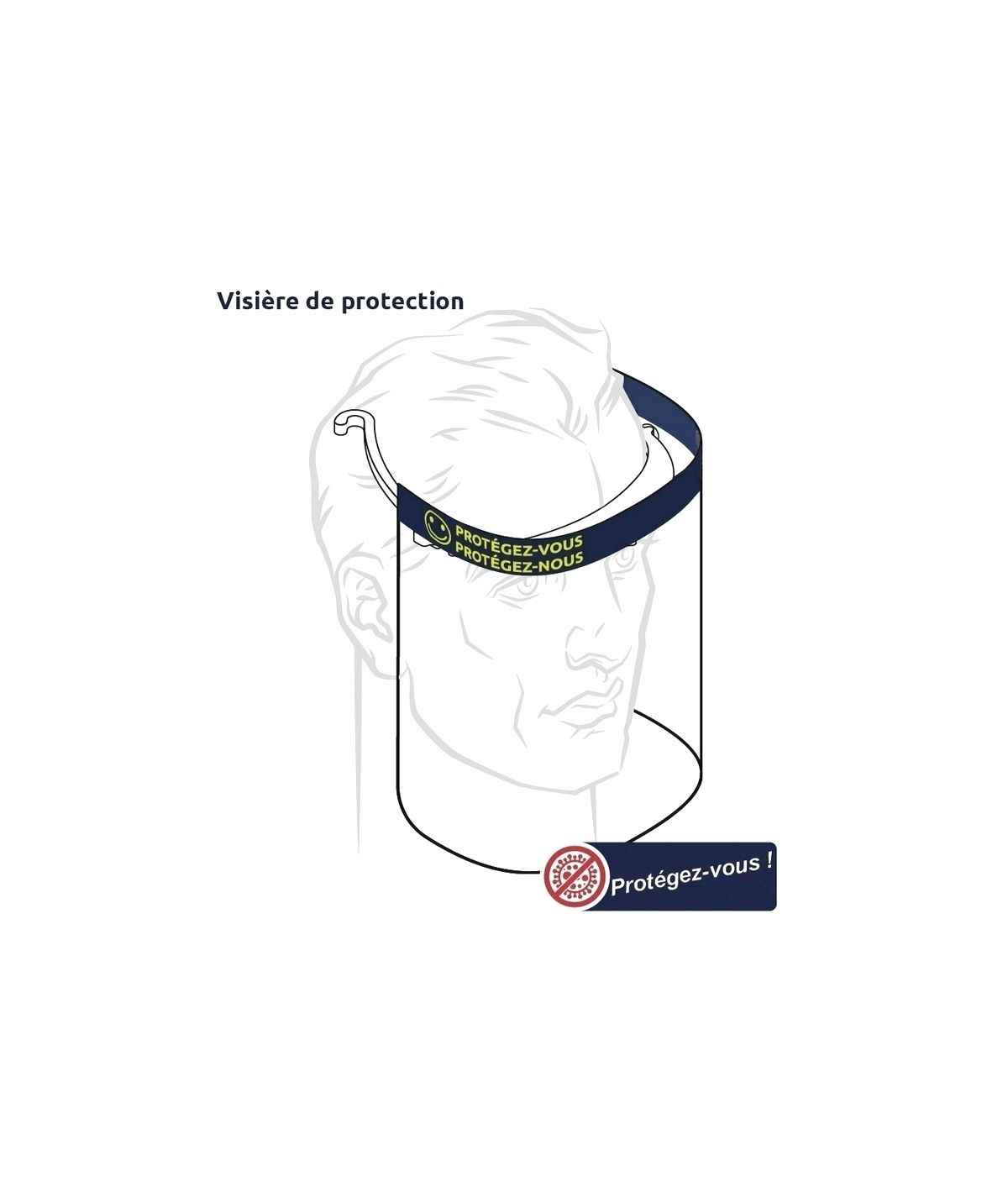 Visière avec écran de protection - Taille unique