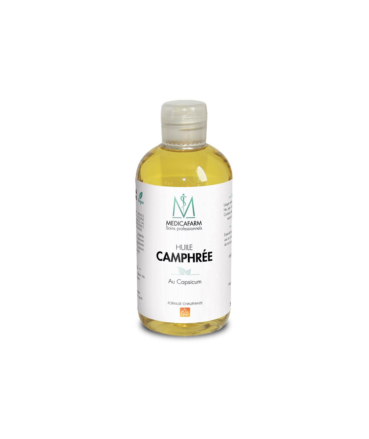 Huile de soin Camphrée - Formule chauffante - Medicafarm - Flacon de 250 ml